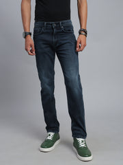 Blue Vintage Regular Straight Fit Stretchable Jeans
