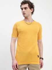 Crew Neck See Through Mango Cotton T-Shirt