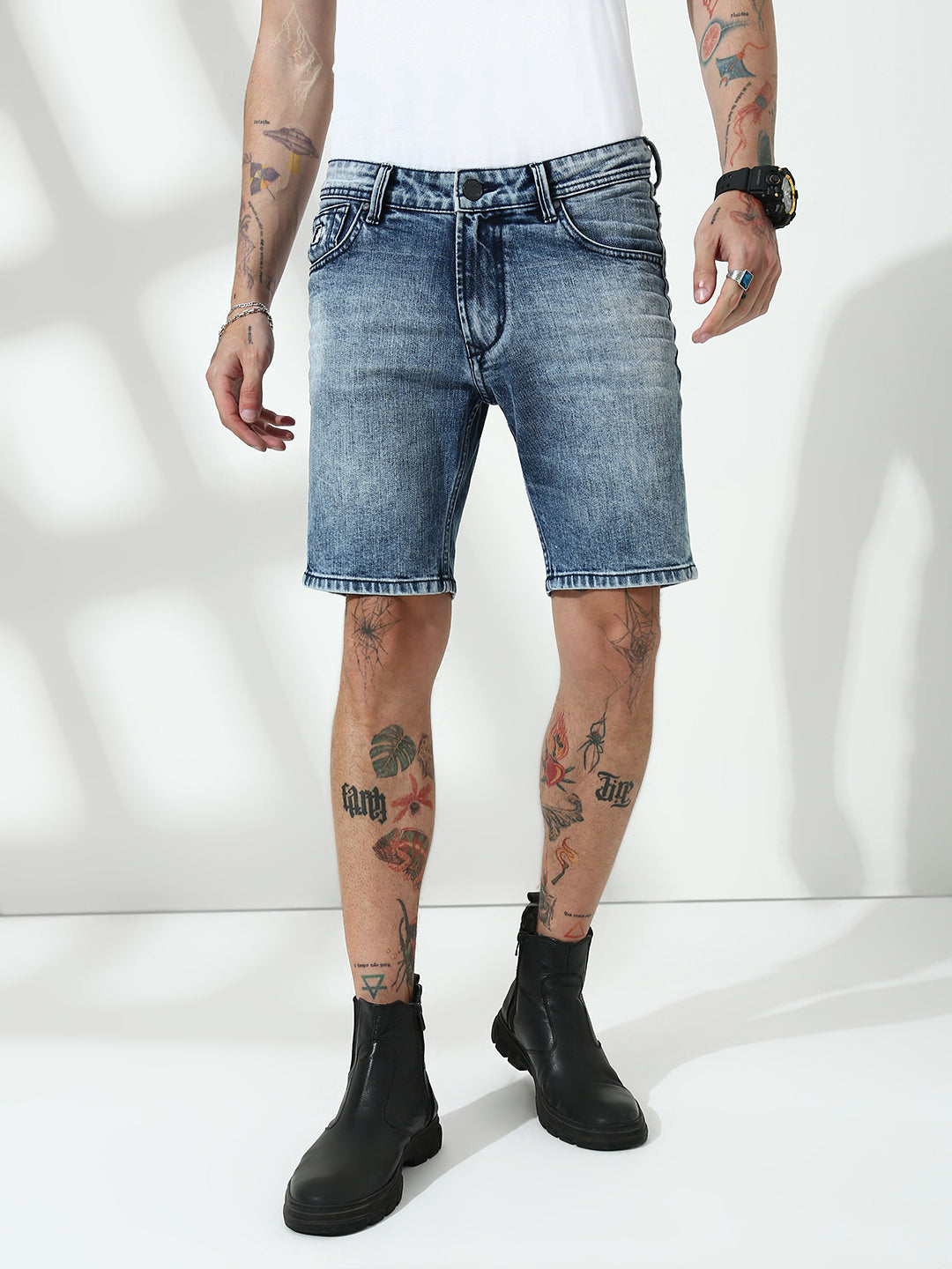 Light Blue Relax Fit Shorts