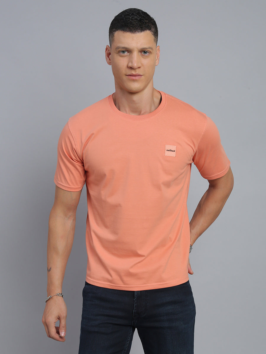Rust Peach Polo Cotton T-Shirt