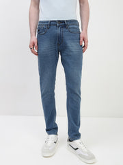 Vintage Light Blue Trapped Fit Stretchable Jeans