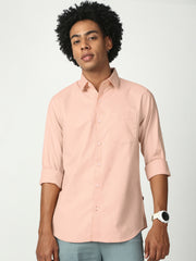 Orange Full Sleeve Slim Shirt With Pocket