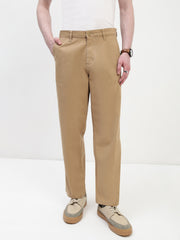 Khakhi Straight Fit Cross Pocket Cotton Pants