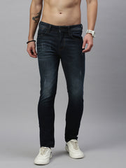 Vintage Dark Blue Straight Stretchable Jeans