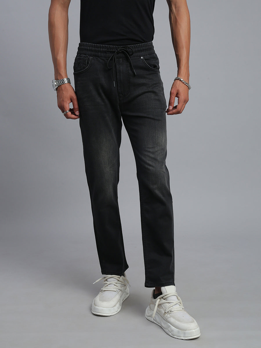 Carbon Black Relax Fit Stretchable Jeans