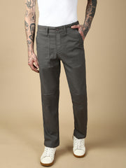 Grey Front Patch Pocket Straight Fit Cargo Paint