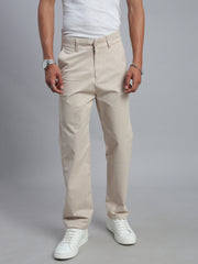 Cream Straight Fit Chinos Paint