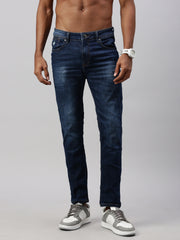 vintage blue low rise skinny straight jeans