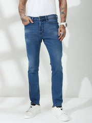 Light Blue  Slim Fit Stretchable Jeans