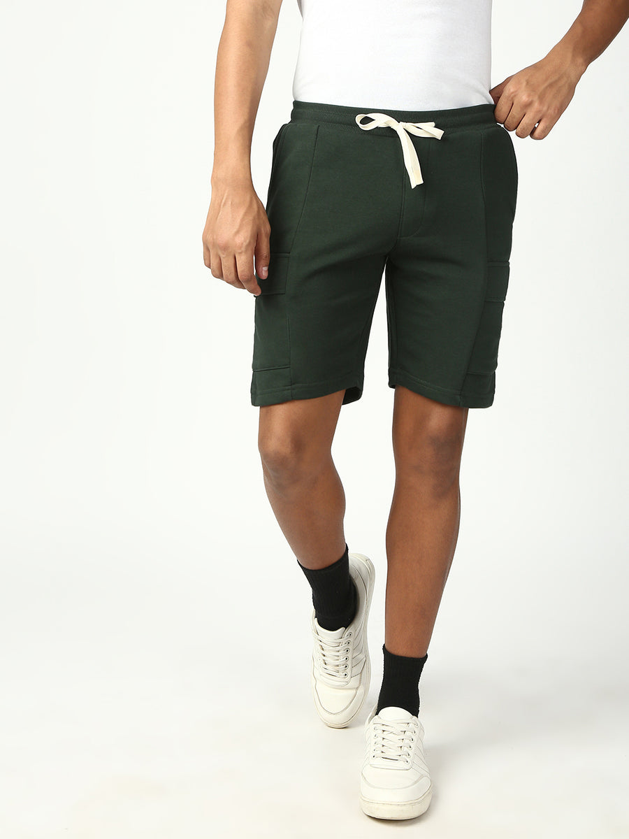 Bottle Green Relax Fit Shorts