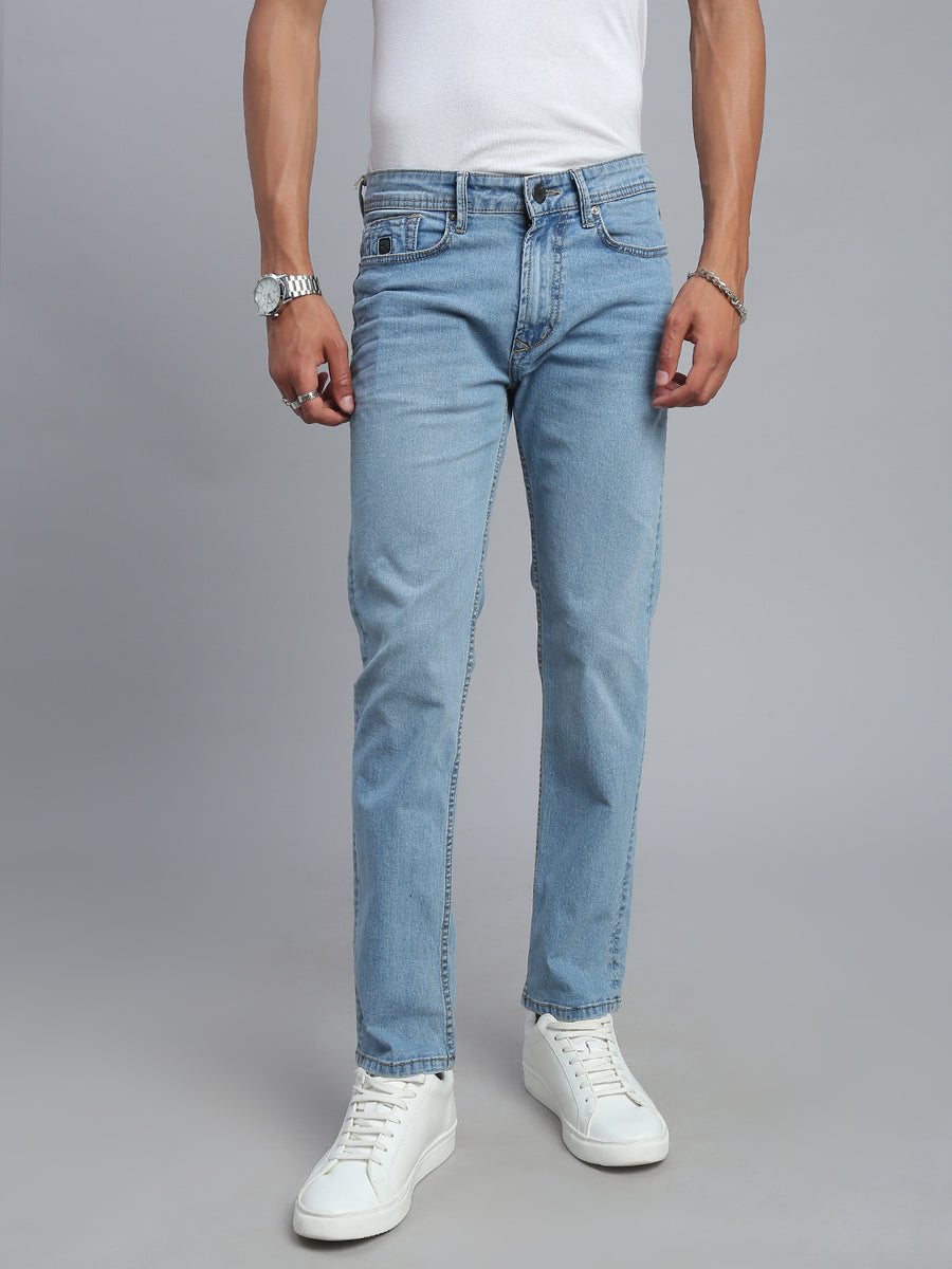 Ice Blue Comfort Slim Fit Stretchable Jeans