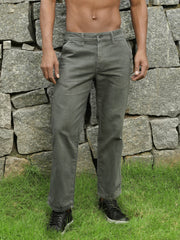 Olive Green Straight Fit Cotton Cross Pocket Jeans