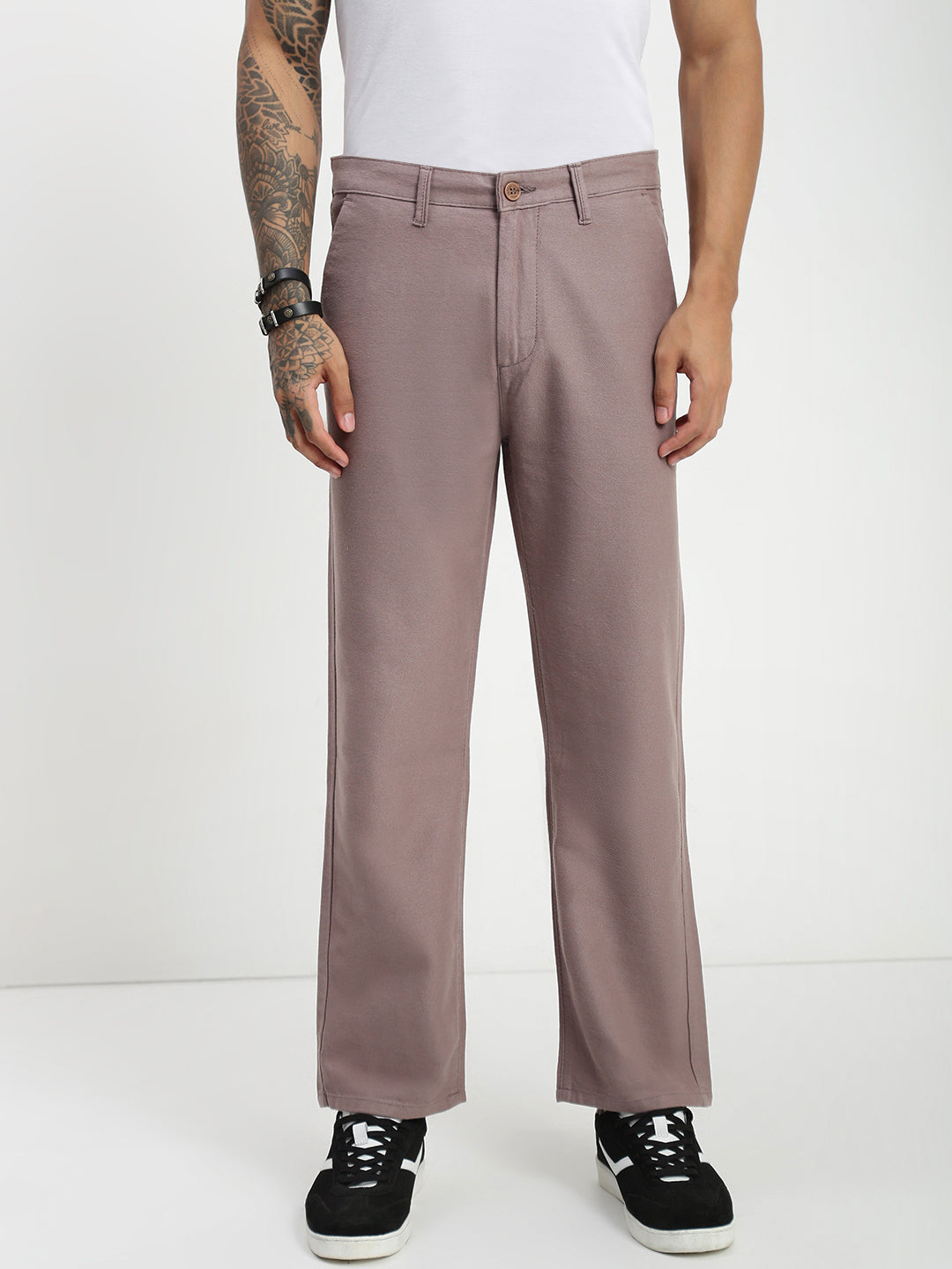 Peach Blush Relax Fit Cross Pocket Drill Linen Pants