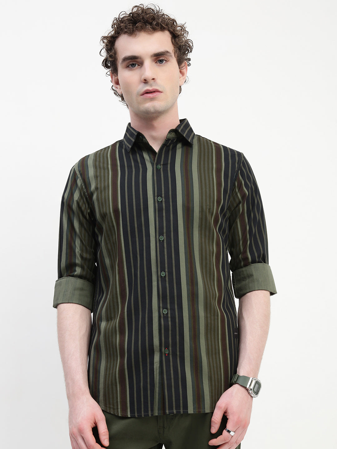Stripe Full Sleeve Slim Fit Shirt Without Pocket