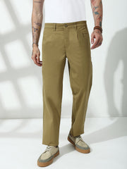 Khakhi Straight Fit Cotton Pant