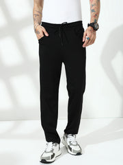 Black Relax Fit Track Pant