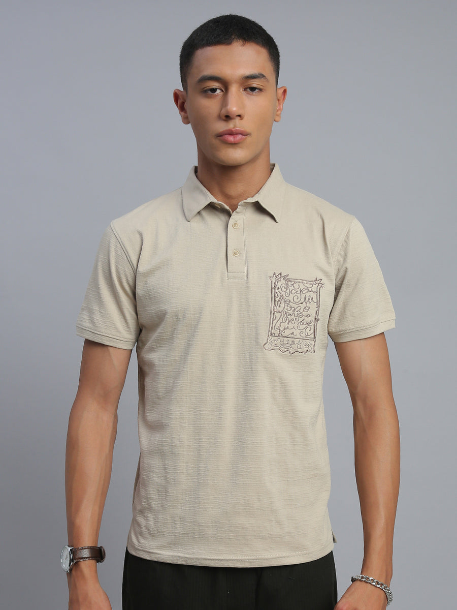 Cream Polo Cotton T-Shirt