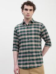 Oxford Checks Full Sleeve Slim Fit Shirt Without Pocket