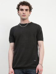 Polo See Through Black Cotton T-Shirt