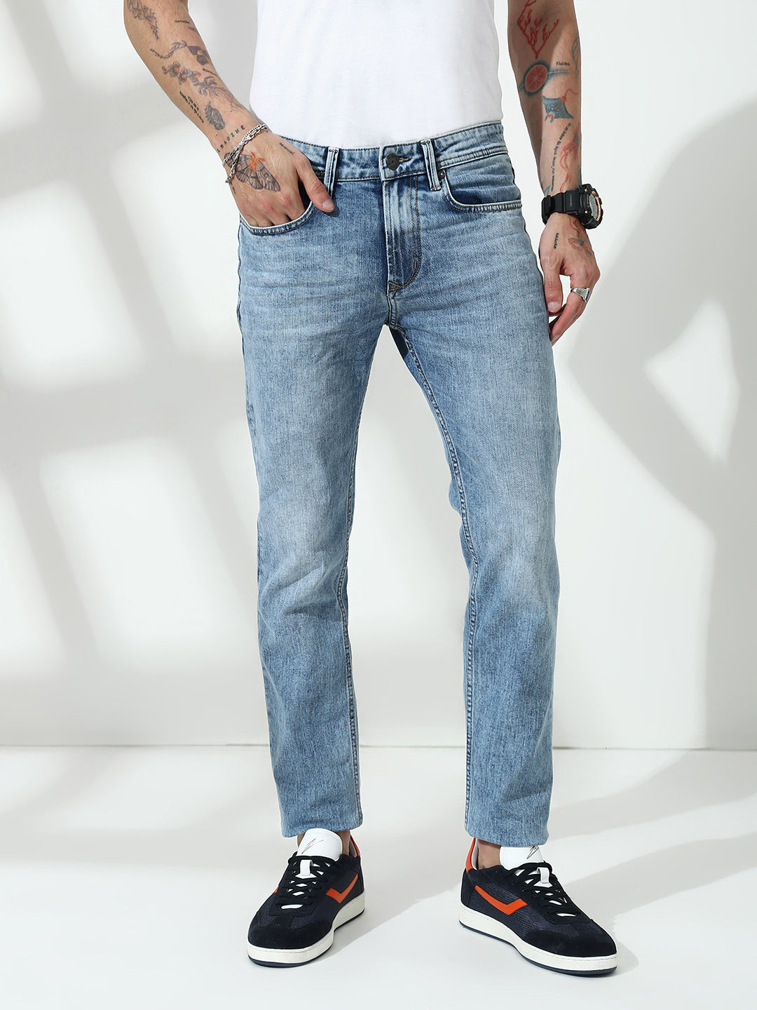 Light Blue Slim Fit Stretchable Jeans