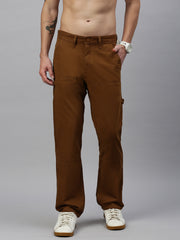 Camel Straight Fit Men’s Cotton Pants