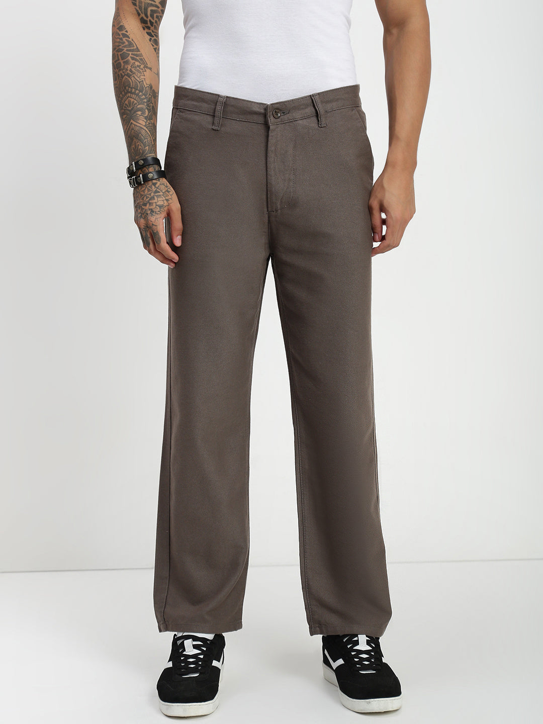 Mouse Relax Fit Cross Pocket Drill Linen Pants