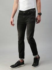 Black Gray Vintage Slim Fit Stretchable Jeans