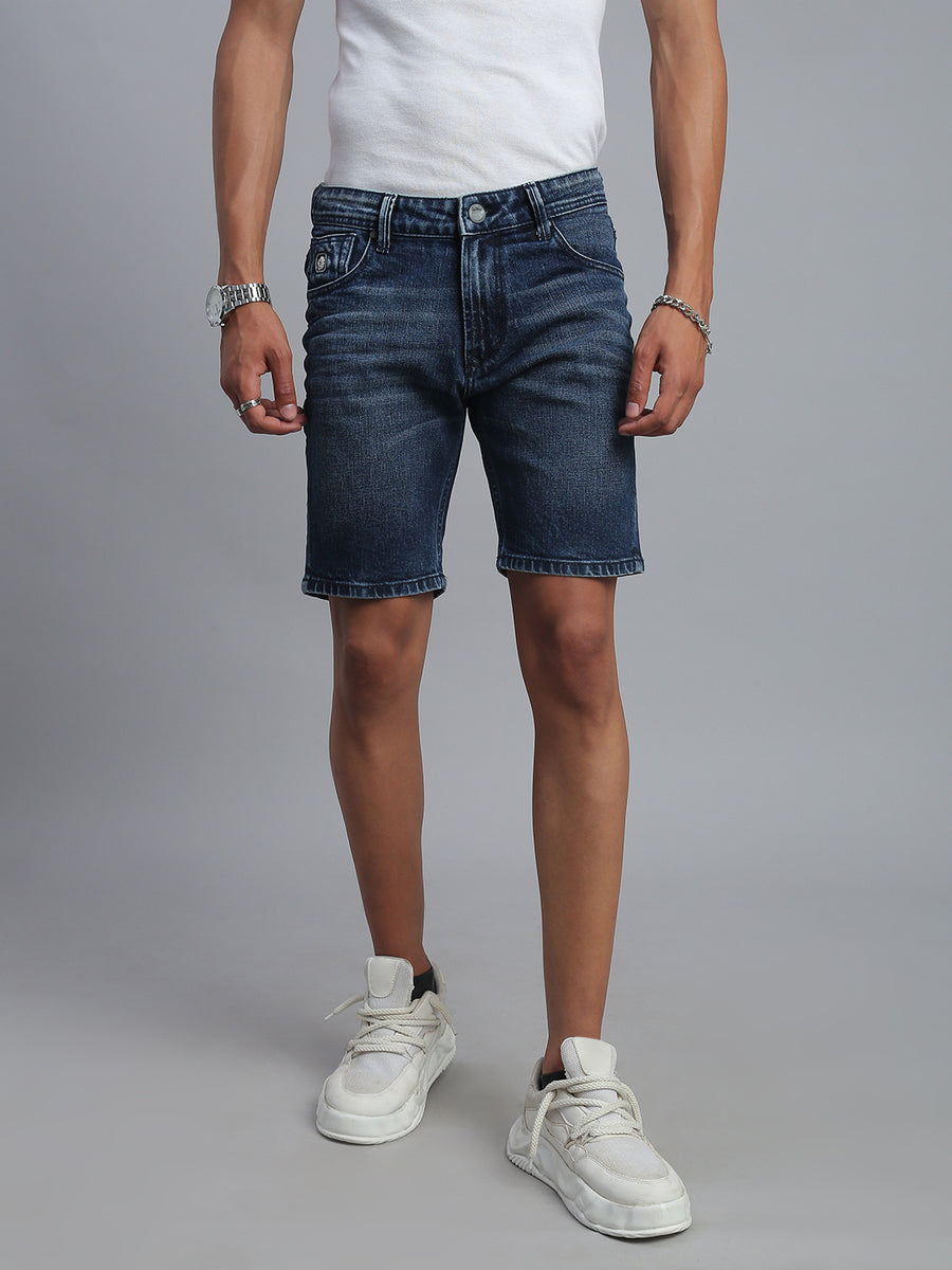 Blue Slim Fit Shorts