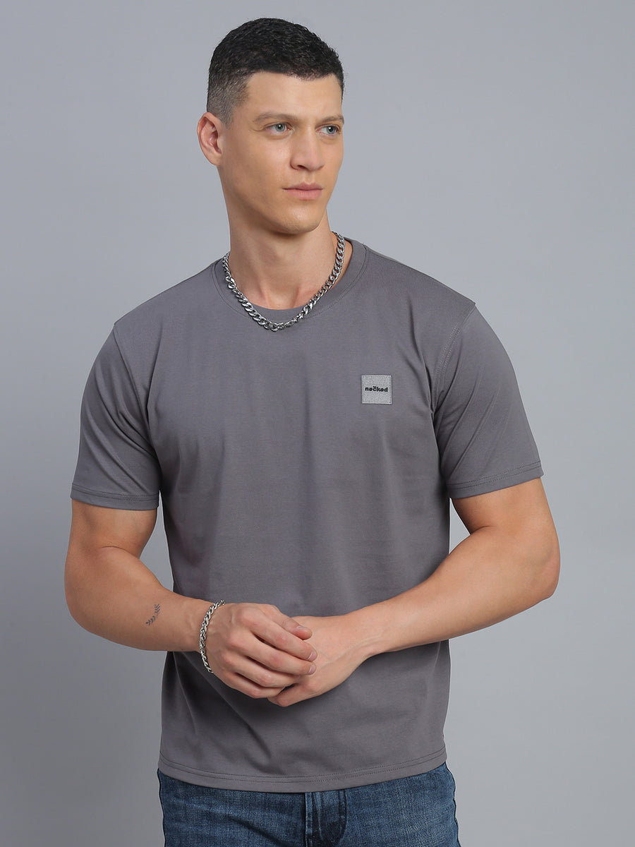 Smoke Grey Polo Cotton T-Shirt
