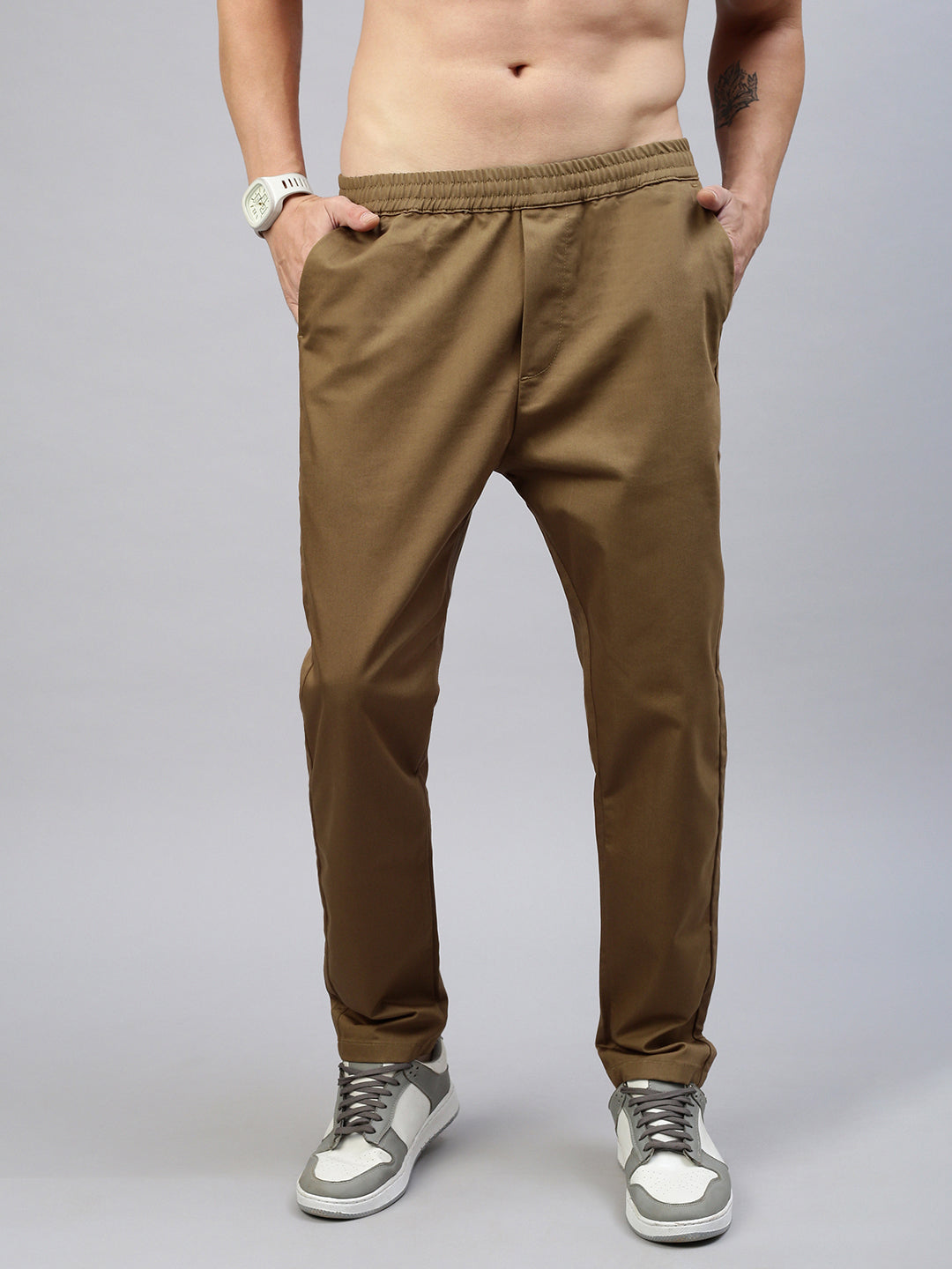 Khakhi Slim Fit Men’s Cotton Pants