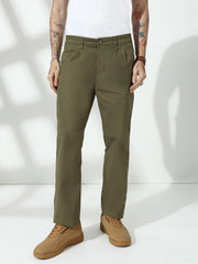 Sage Green Straight Fit Cotton Pant