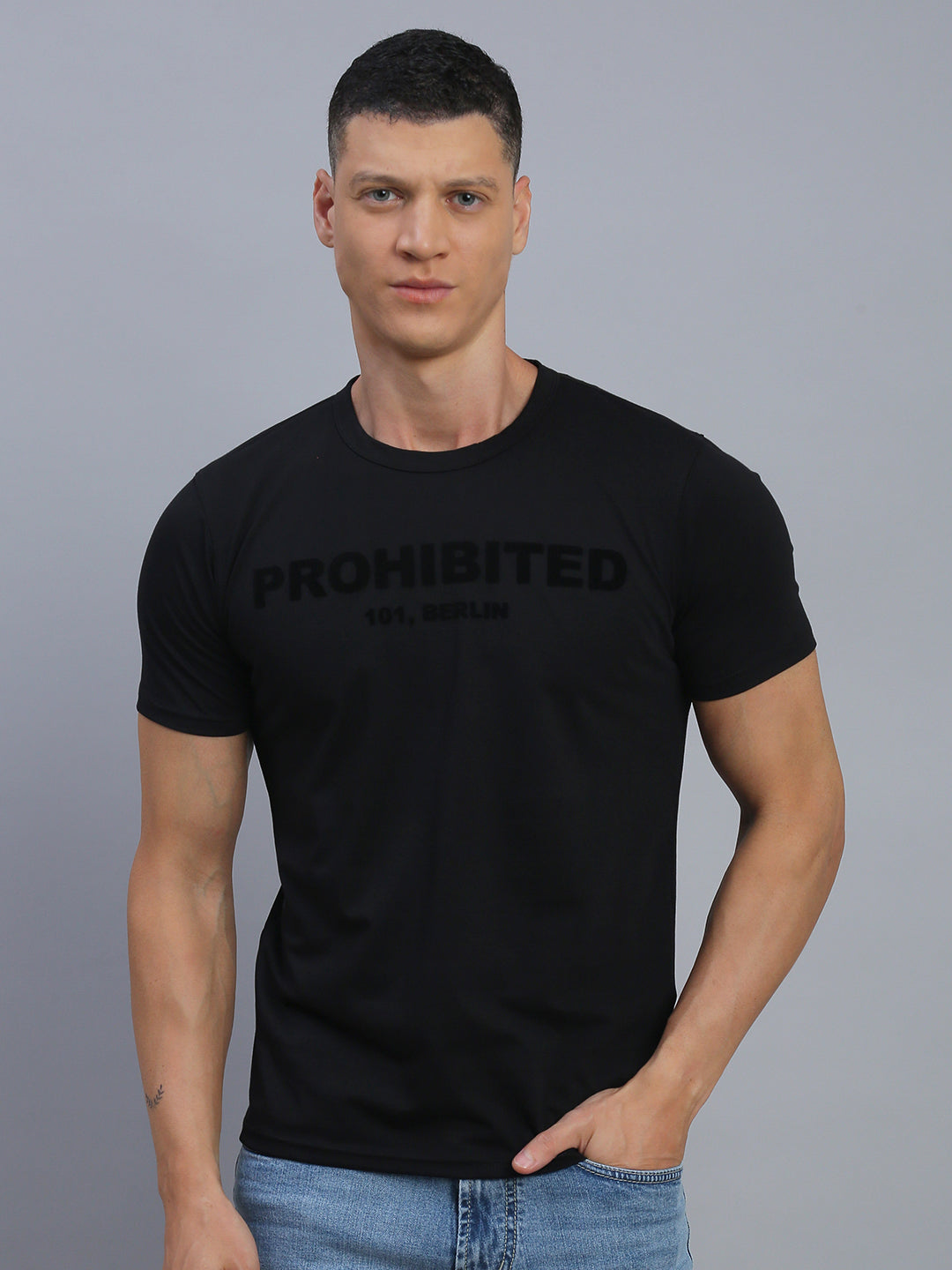 Charcoal Black Polo Cotton T-Shirt