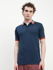 Navy Blue Polo Cotton T-Shirt