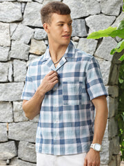 Checks Half Sleeve Oversize Shirt With Pocket