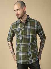 Checks Full Sleeve Slim Shirt With Pocket
