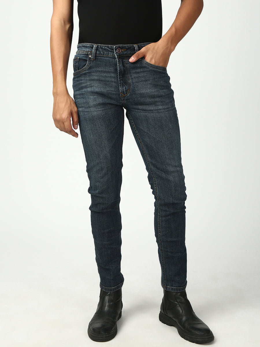 Vintage Blue Slim Fit Stretchable Jeans