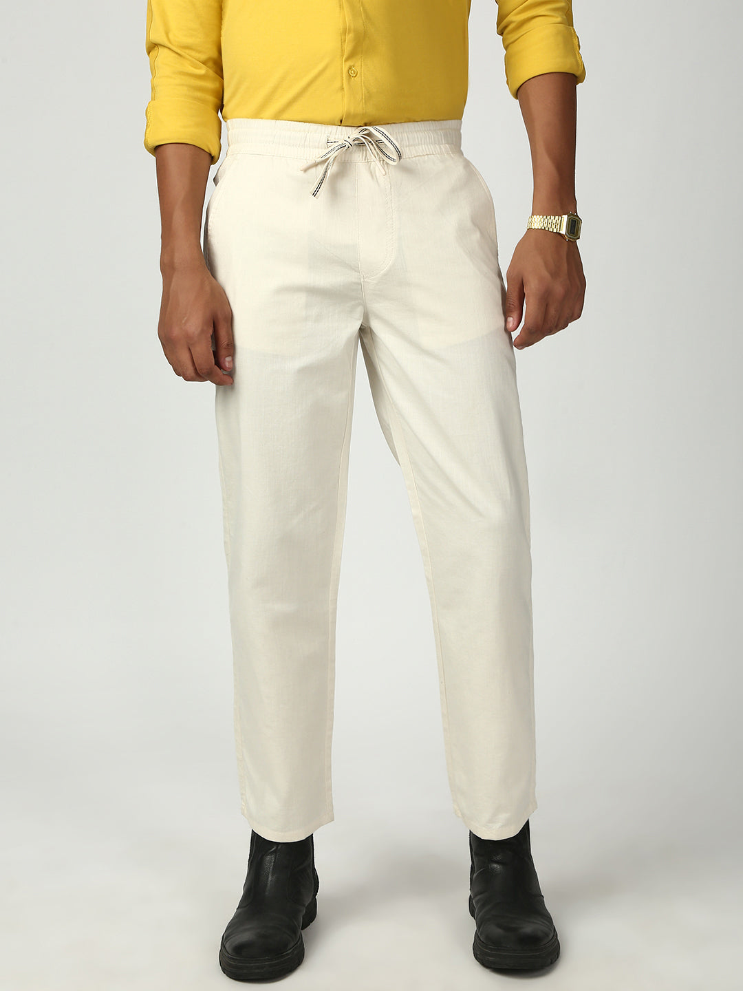 Off White Relax Fit Cross Pocket Cotton Pant