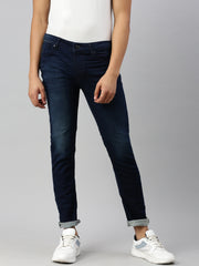 Blue Dark Vintage Slim Fit Stretchable Jeans