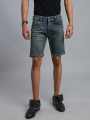 Blue Vintage Slim Fit Shorts