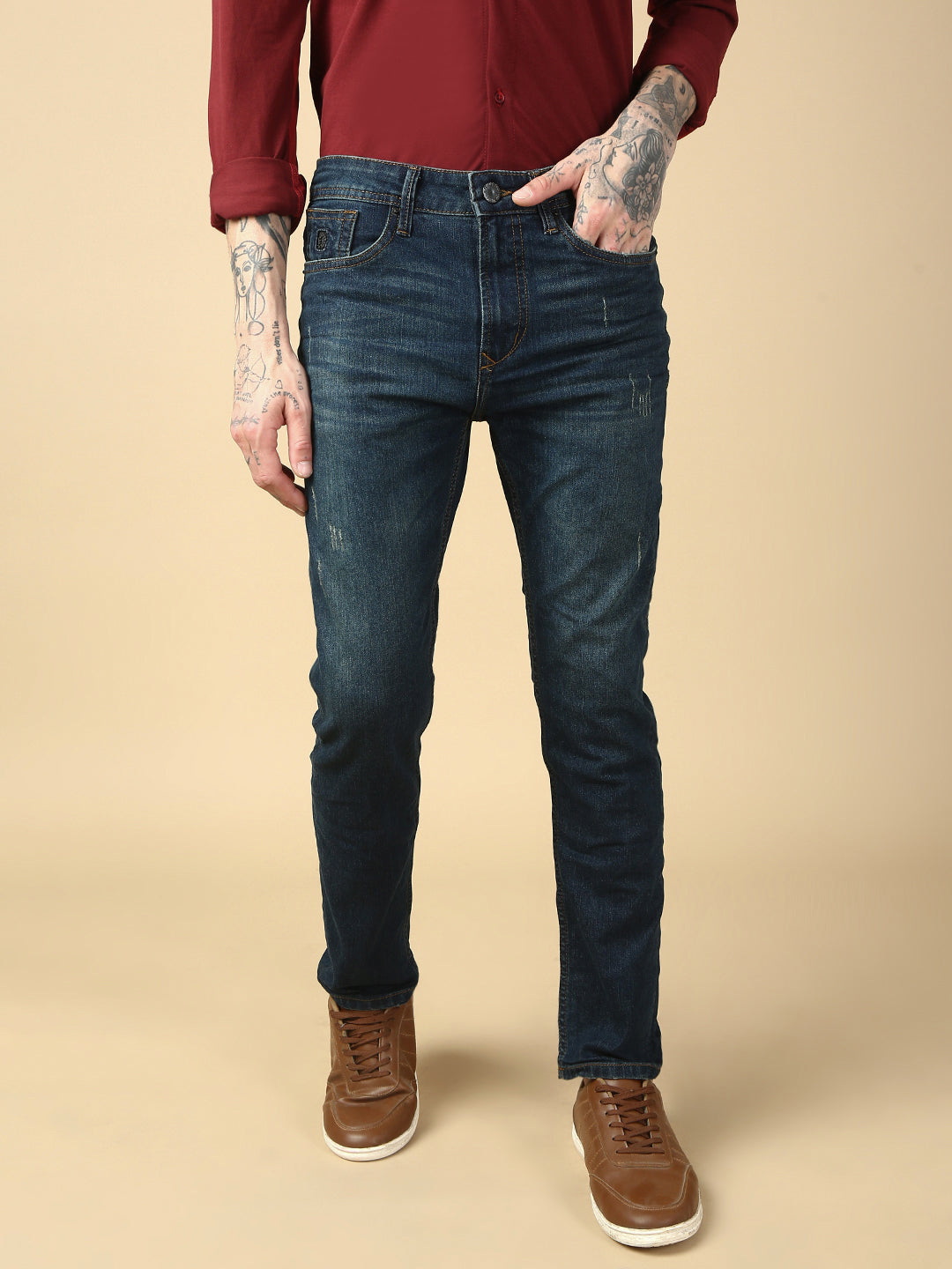 Mild Blue Slim Fit Stretchable Jeans