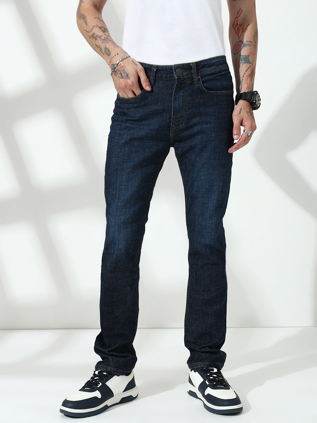 Blue  Slim Fit Stretchable Jeans