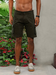 Olive Slim Fit Cargo Shorts