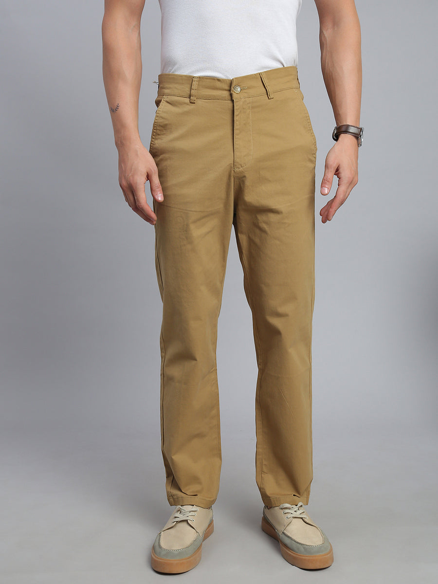 Khakhi Straight Fit Chinos Paint
