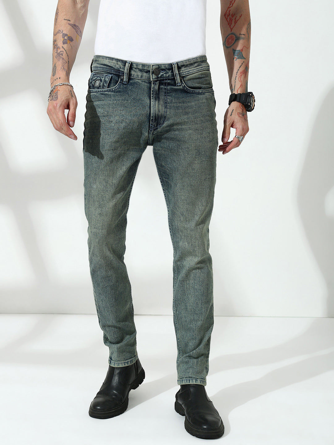 Vintage Light Blue  Slim Fit Stretchable Jeans