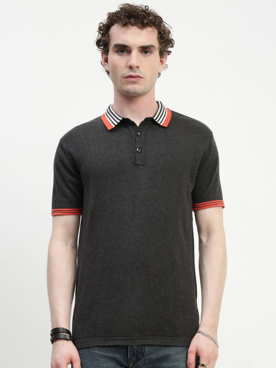 Antra Melange Polo Cotton T-Shirt