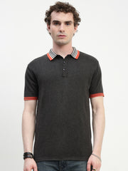 Antra Melange Polo Cotton T-Shirt