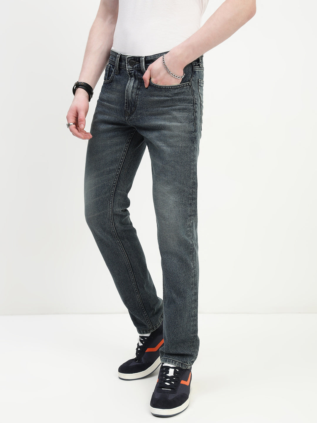 Vintage Gray Comfort Slim Fit Stretchable Jeans