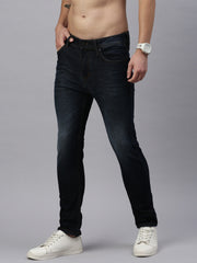 Vintage Dark Blue Straight Stretchable Jeans