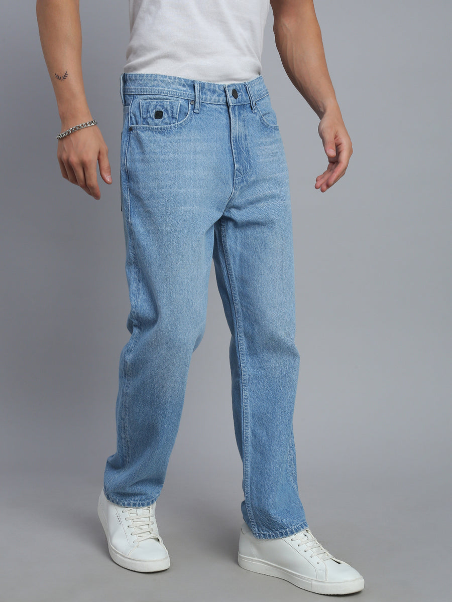 Sky Blue Straight Fit Jeans