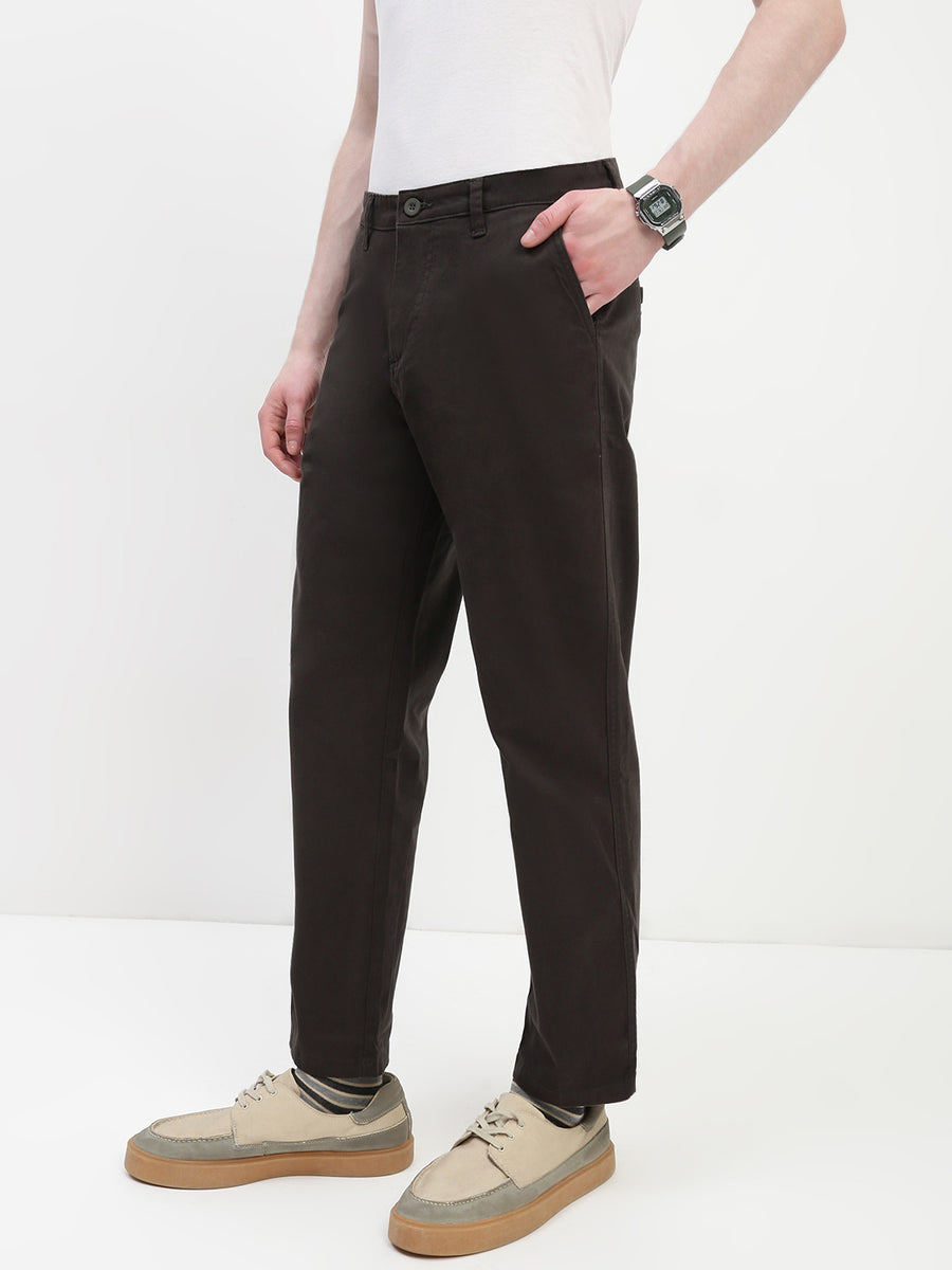 Dark Olive Straight Fit Cross Pocket Cotton Pants